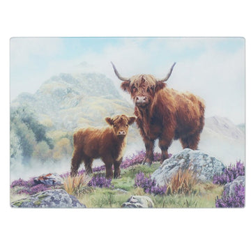 Highland Cow Tempered Glass Chopping Board