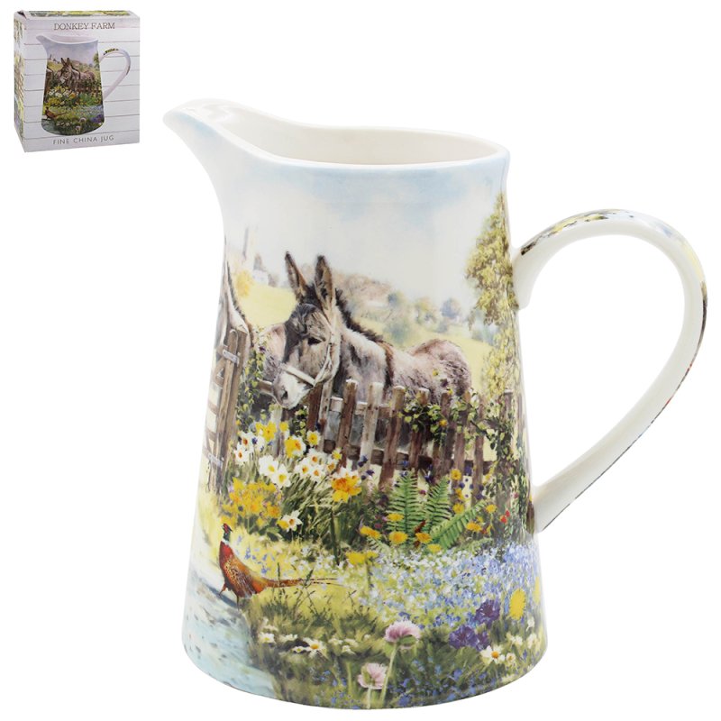 Donkey Jug Ceramic Pitcher Farm Animal Design