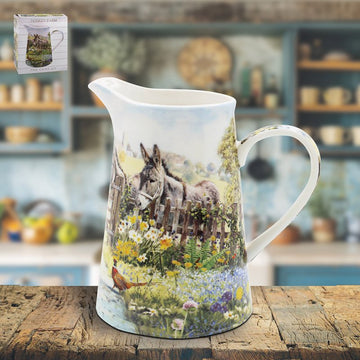 Donkey Jug Ceramic Pitcher Farm Animal Design