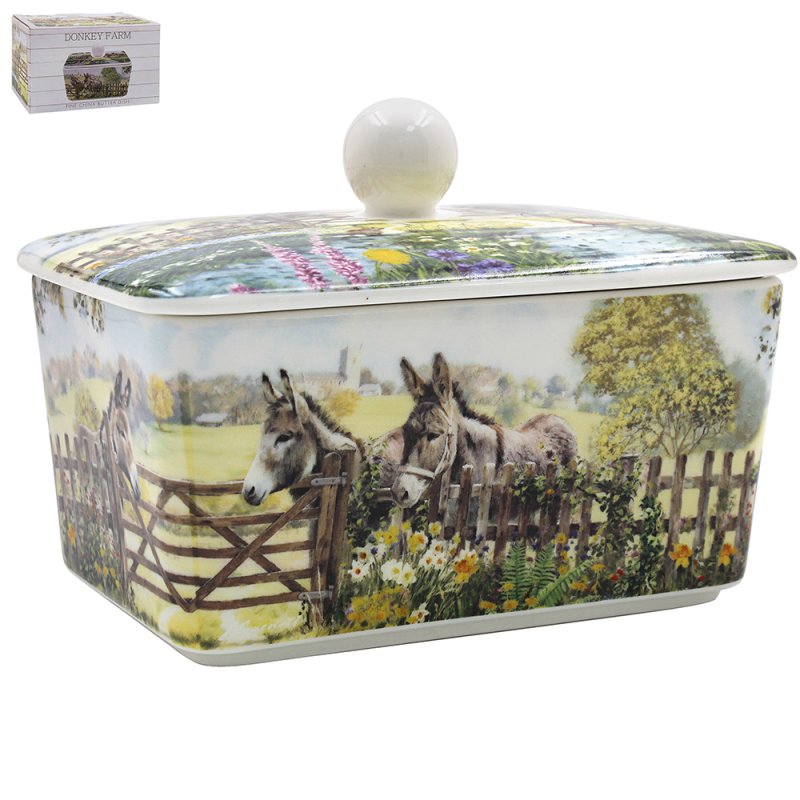 Butter Dish Donkey Farm Macneil Style Ceramic