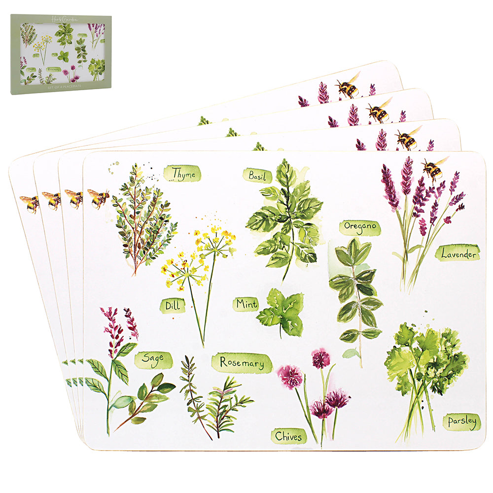 Placemats 4pcs Cork Back Herb Garden Spices