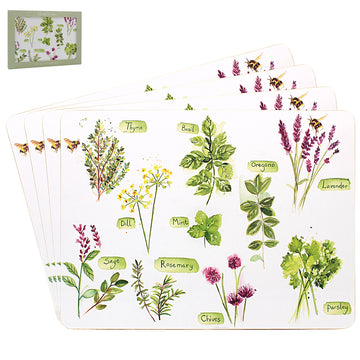 Placemats 4pcs Cork Back Herb Garden Spices
