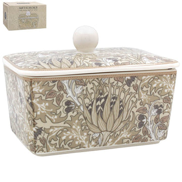 William Morris Artichoke Cream Butter Dish