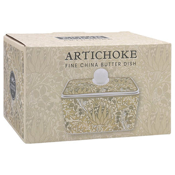 William Morris Artichoke Cream Butter Dish