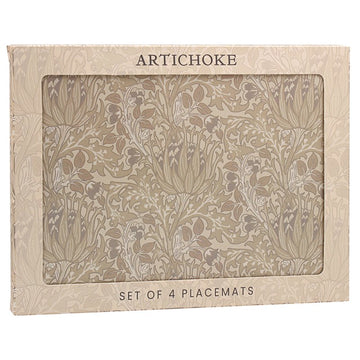 4pcs Sage Floral W.Morris Artichoke Cork Placemats