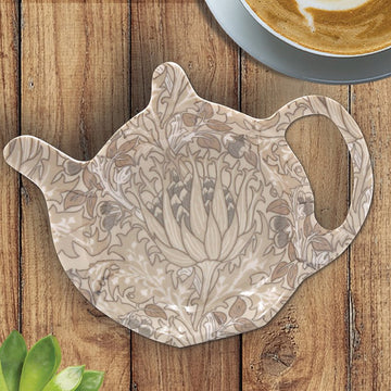 2Pcs William Morris Artichoke Melamine Spoon Rest & Teabag Tidy Set