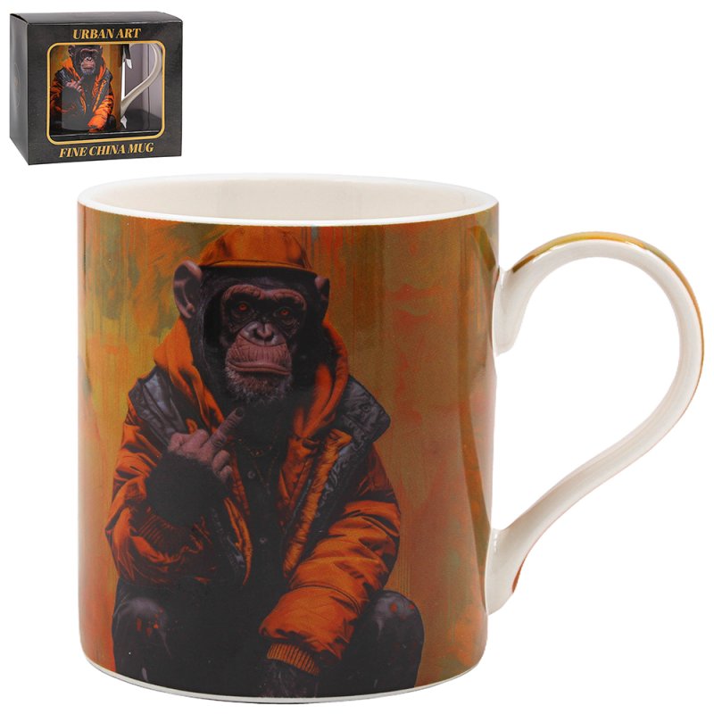 350ml Chimp Life Fine China Ceramic Mug
