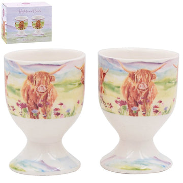 Highland Cow Ceramic Egg Cups