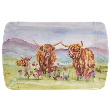 3Pcs Highland Cows Small Medium & Large Serving Tray Set