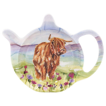 Highland Cow Ceramic Teabag Tidy