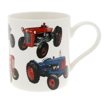 6Pcs Vintage Farm Tractors 350ml Fine China Mug