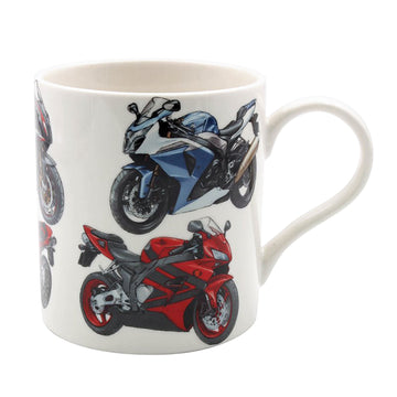 5Pcs Vintage Super Bikes 350ml Fine China Mug