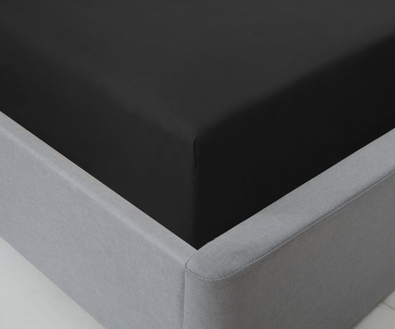 Lyla Fitted Sheet 25cm Double Bed Mattress Sheets Black