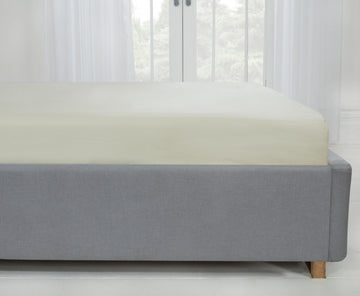 Lyla Fitted Sheet 25cm Double Bed Mattress Sheets Cream