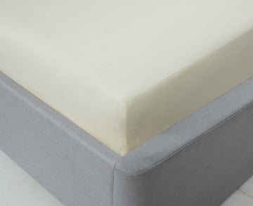 Lyla Fitted Sheet 25cm Double Bed Mattress Sheets Cream
