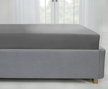 Lyla Fitted Sheet 25cm Double Bed Mattress Sheets Grey