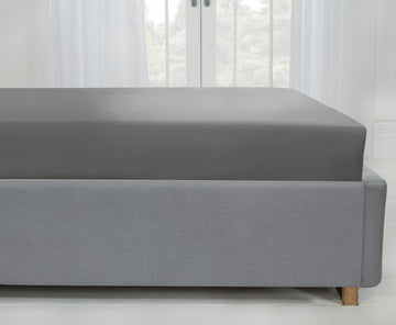 Lyla Fitted Sheet 25cm Single Bed Mattress Sheets Grey