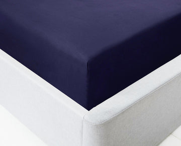Lyla Fitted Sheet 25cm King Bed Mattress Sheets Navy