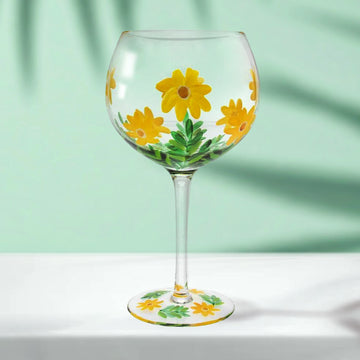 Lynsey Johnstone Hand Painted Cocktail Gin Glass Daisies