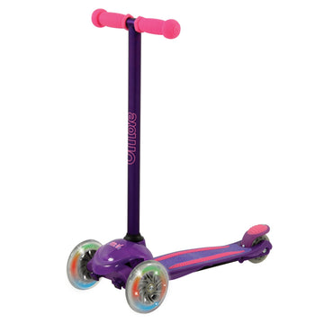 U-Move Purple LED Tilt 'n' Turn 3 Wheels Push Scooter Kids