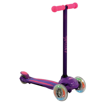 U-Move Purple LED Tilt 'n' Turn 3 Wheels Push Scooter Kids