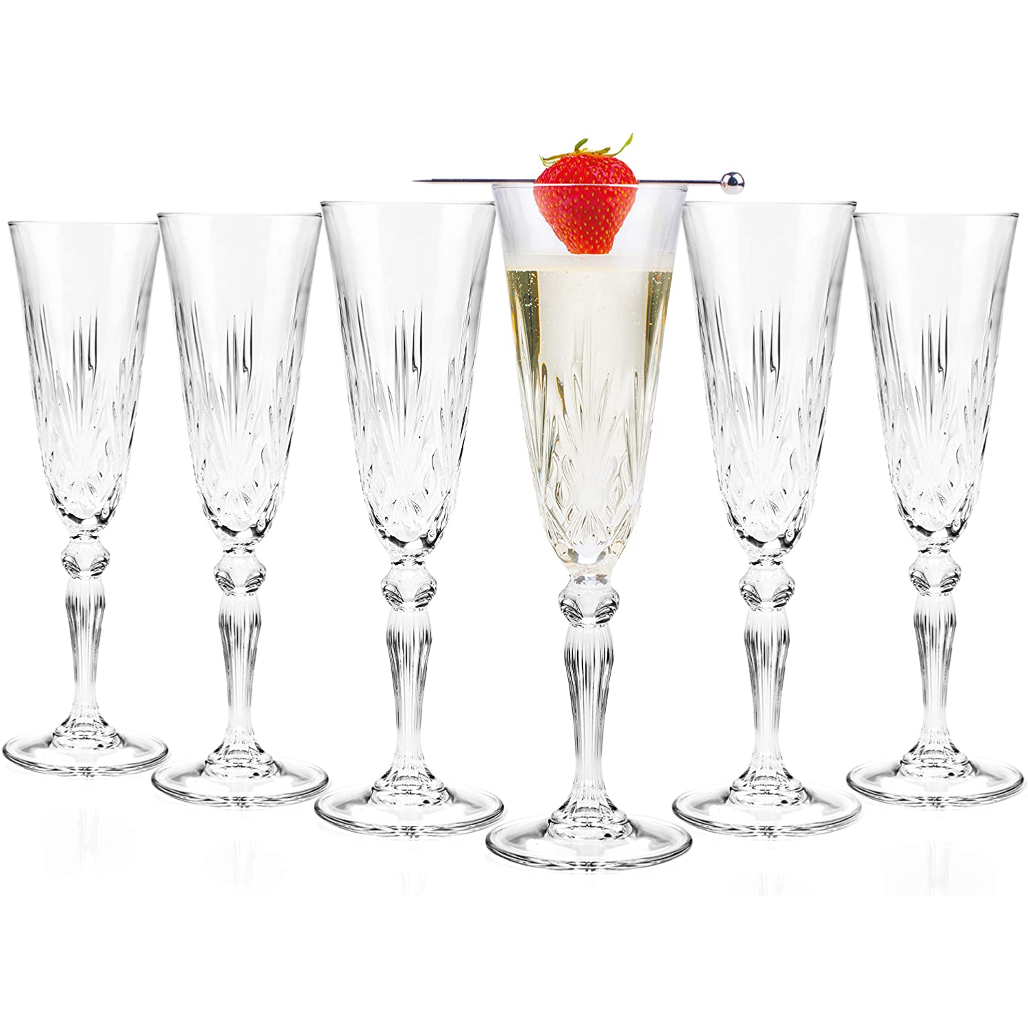 Set of 6 160ml Champagne Flutes