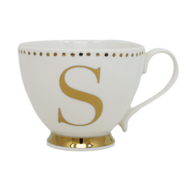 400ml White S Letter Sign Ceramic Mug