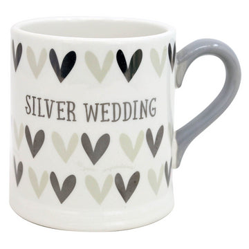 3Pcs 300ml Ceramic Silver Wedding Heart Mug