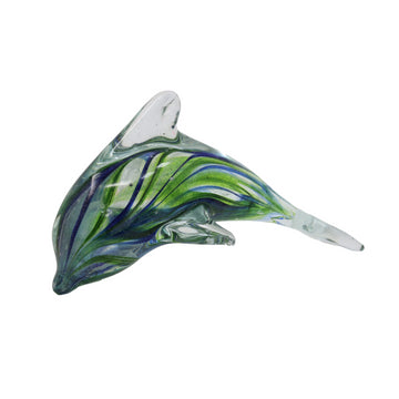 Blue & Green Dolphin - Objets D'Art Glass Figurine