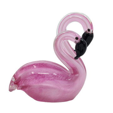 Pink Flamingos -  Objets D'Art Glass Figurine