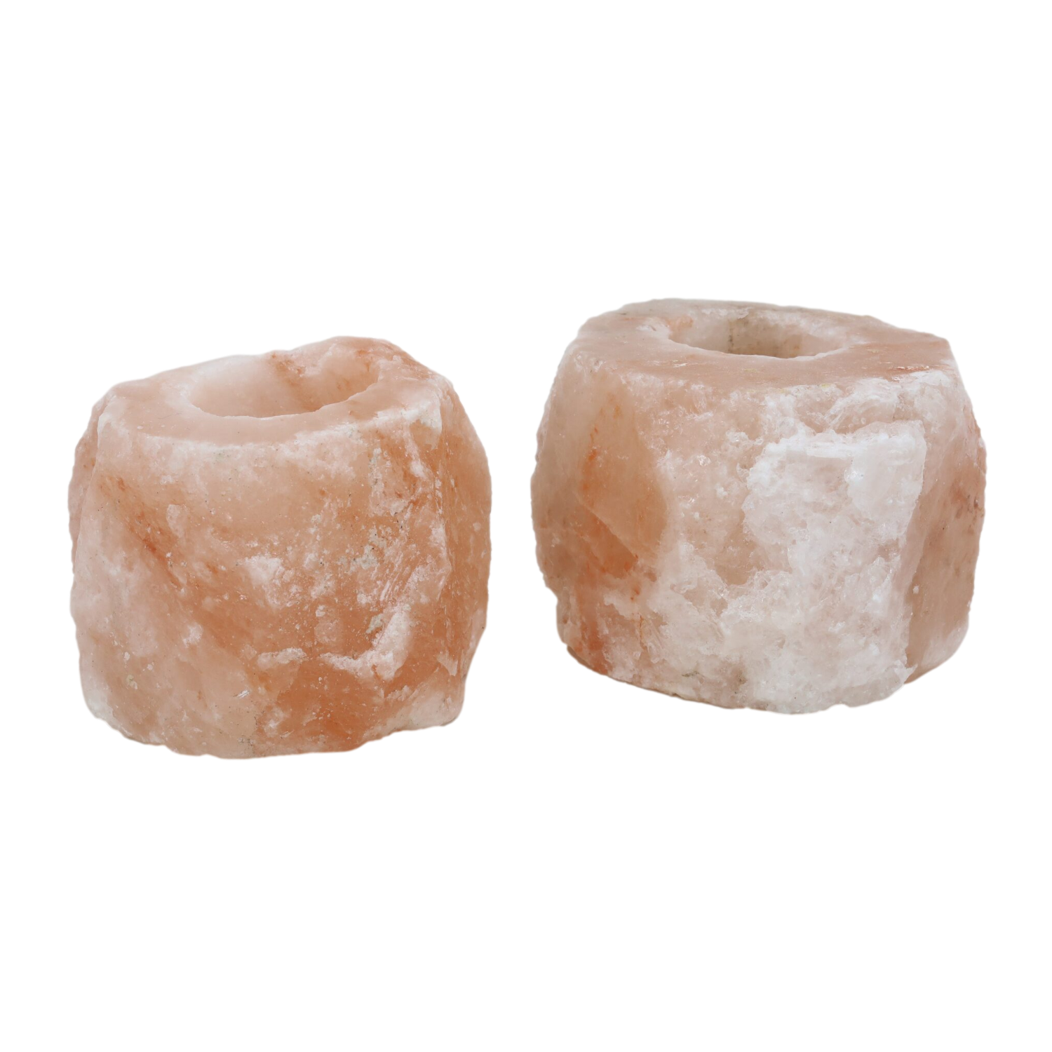 Set Of 2 Assorted Himalayan Rock Salt Tealight Candle Holders