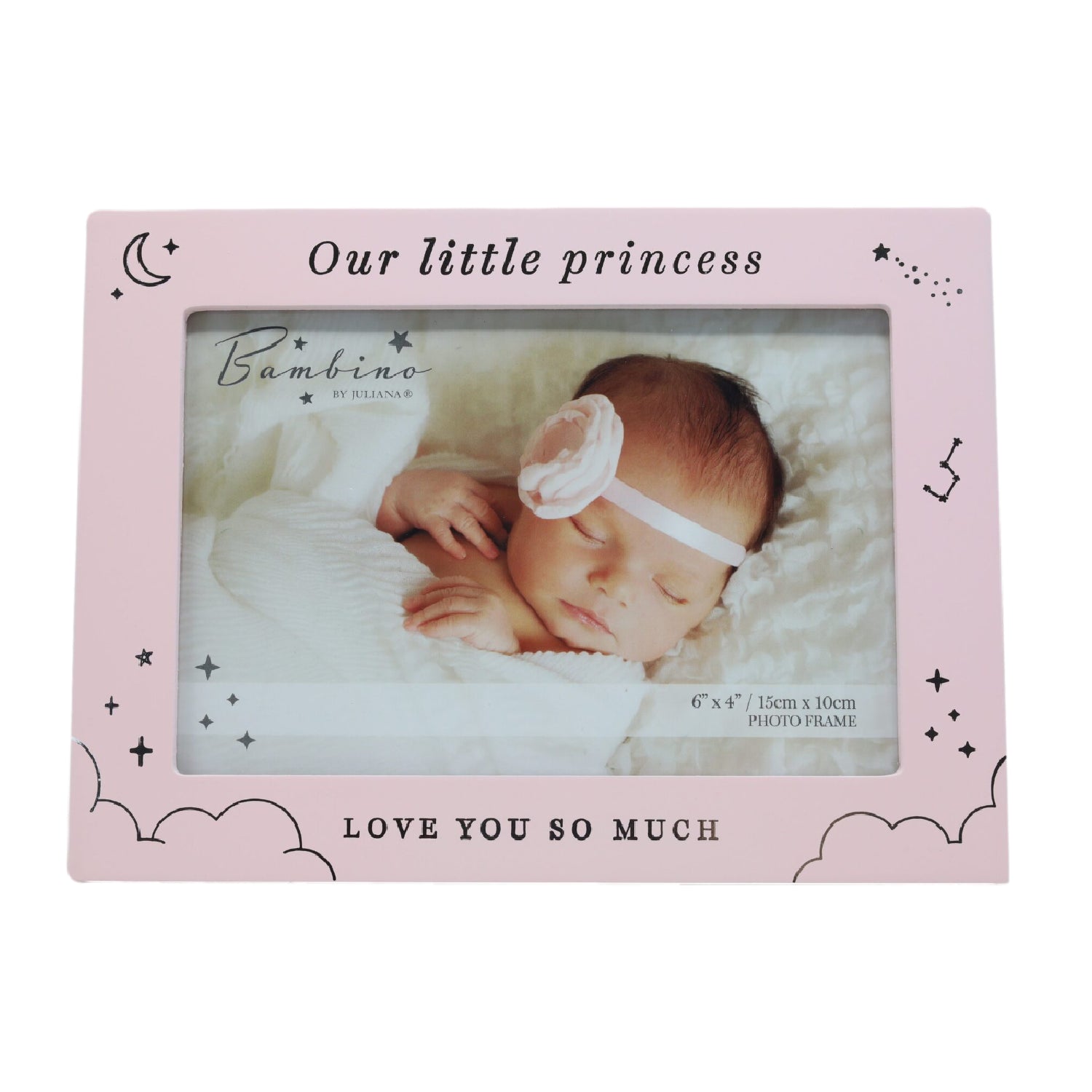 6x4 Pink Wooden Picture Frame - Little Princess by Bambino