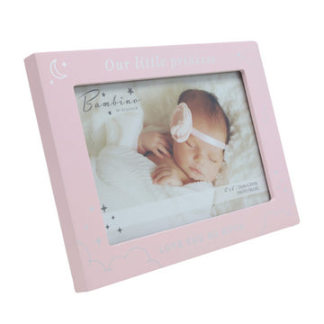 6x4 Pink Wooden Picture Frame - Little Princess by Bambino