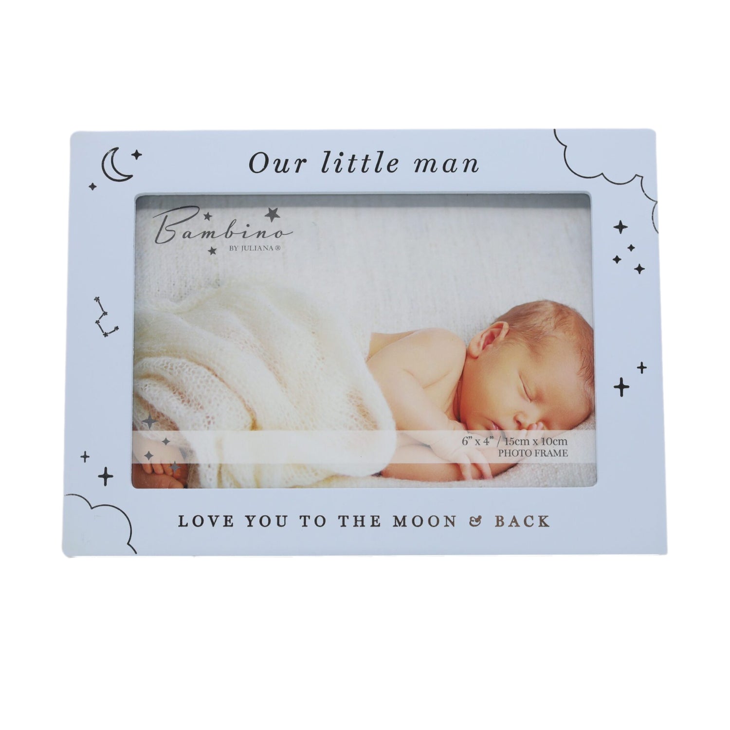 6x4 Blue Wooden Picture Frame - Little Man by Bambino