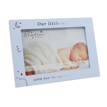 6x4 Blue Wooden Picture Frame - Little Man by Bambino