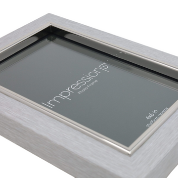 4x6 Grey Faux Wood & Silver Photo Frame By IMPRESSIONS