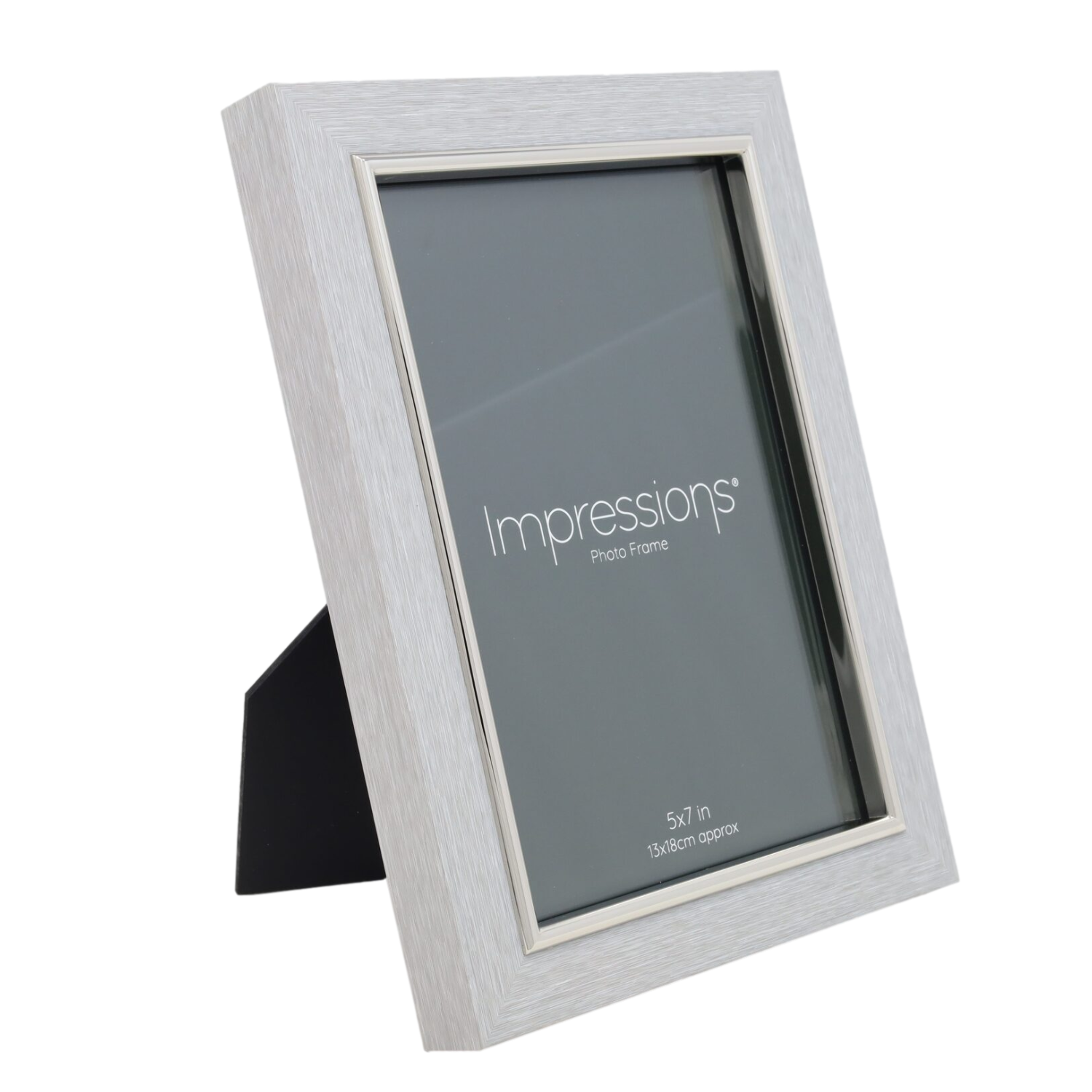 5x7 Grey Faux Wood & Silver Photo Frame By IMPRESSIONS
