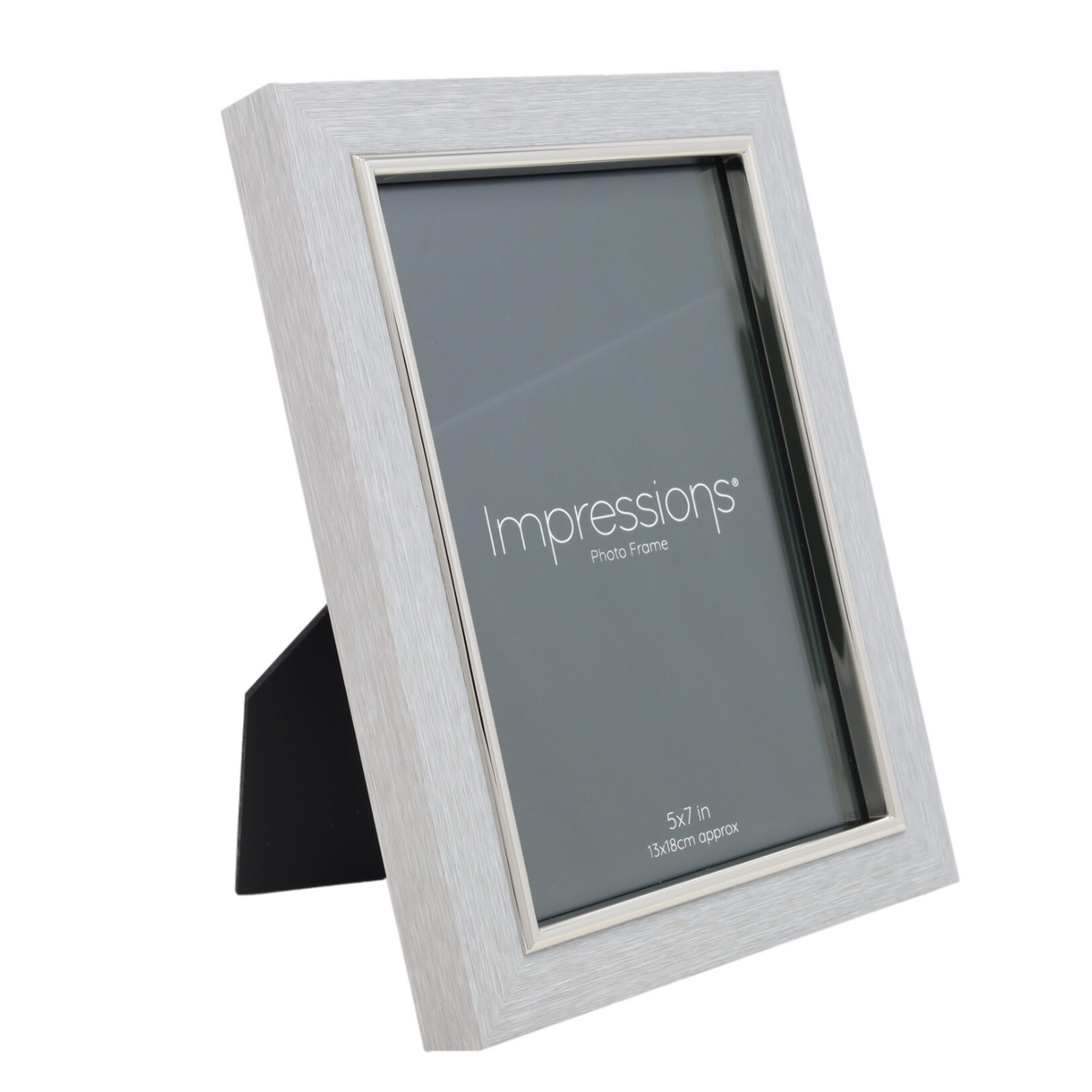 5x7 Grey Faux Wood & Silver Photo Frame By IMPRESSIONS