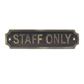 Metal Staff Only Signage