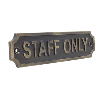 Metal Staff Only Signage