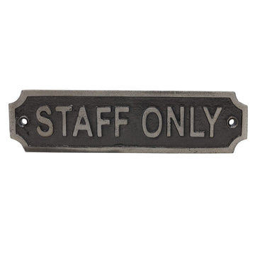 Metal Staff Only Signage