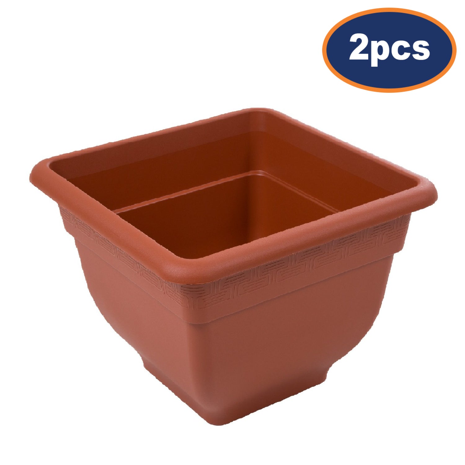 2Pcs 38cm Square Plastic Planter