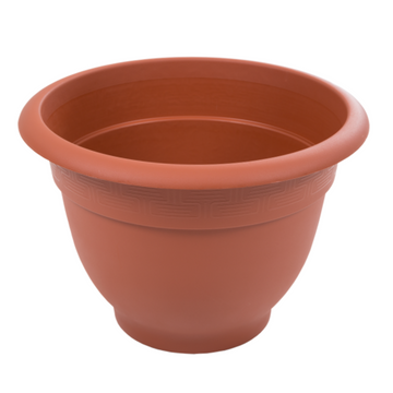 48cm Bell Round Plastic Planter Terracotta