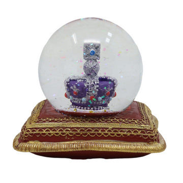 2Pcs Crown On Cushion Commemorative Snow Globes