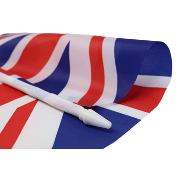 12Pcs Union Jack Hand Flags with Wooden Sticks
