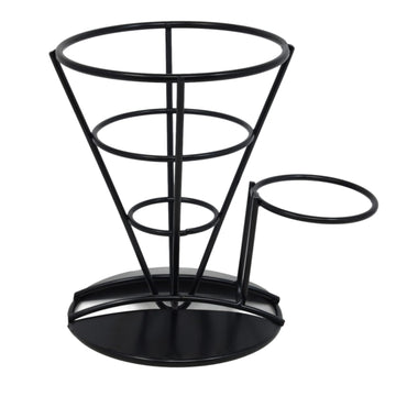 French Fries Cone Stand With Sauce Dipper Holder