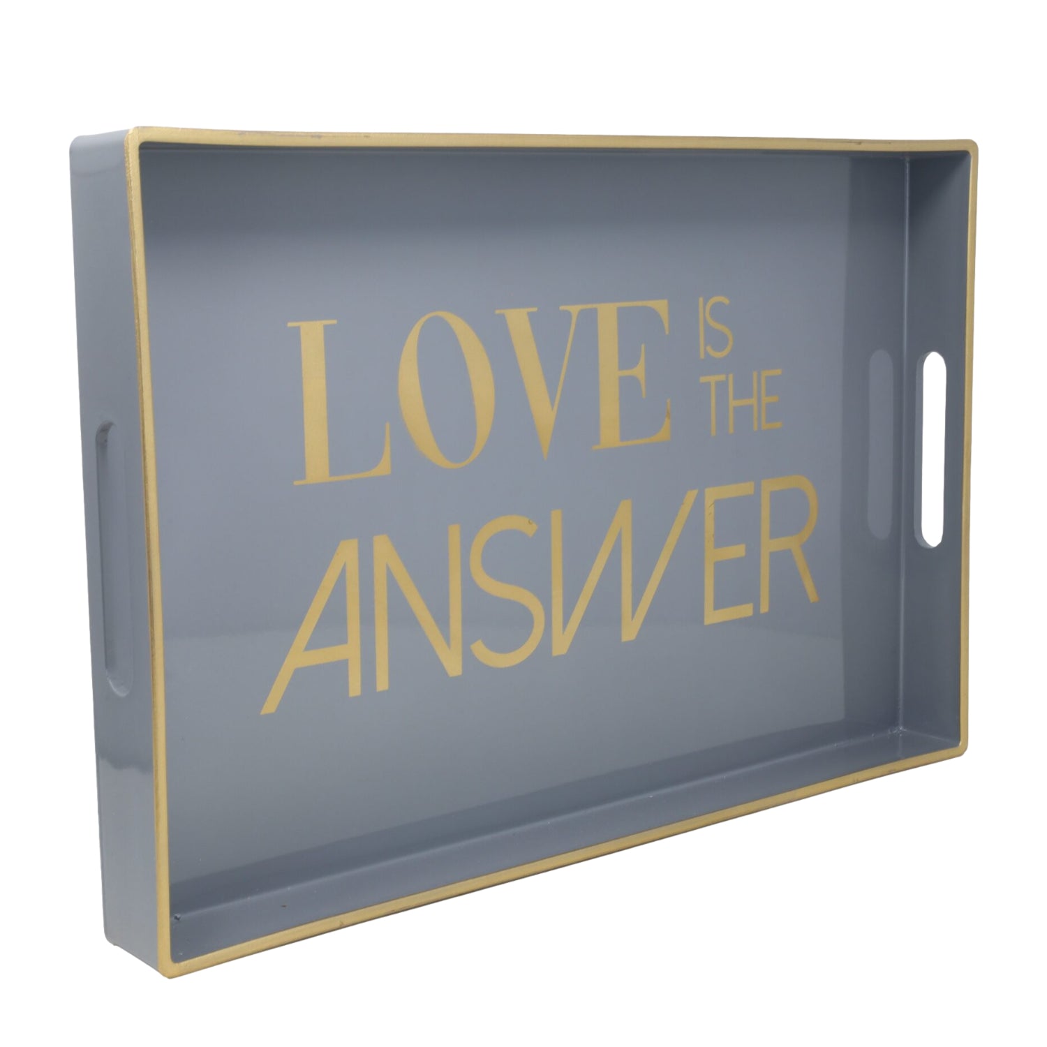Rectangular Love is The Answer Plastic Serving Tray
