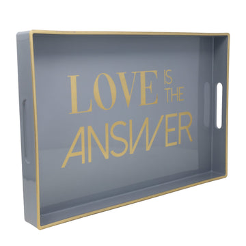 Rectangular Love is The Answer Plastic Serving Tray