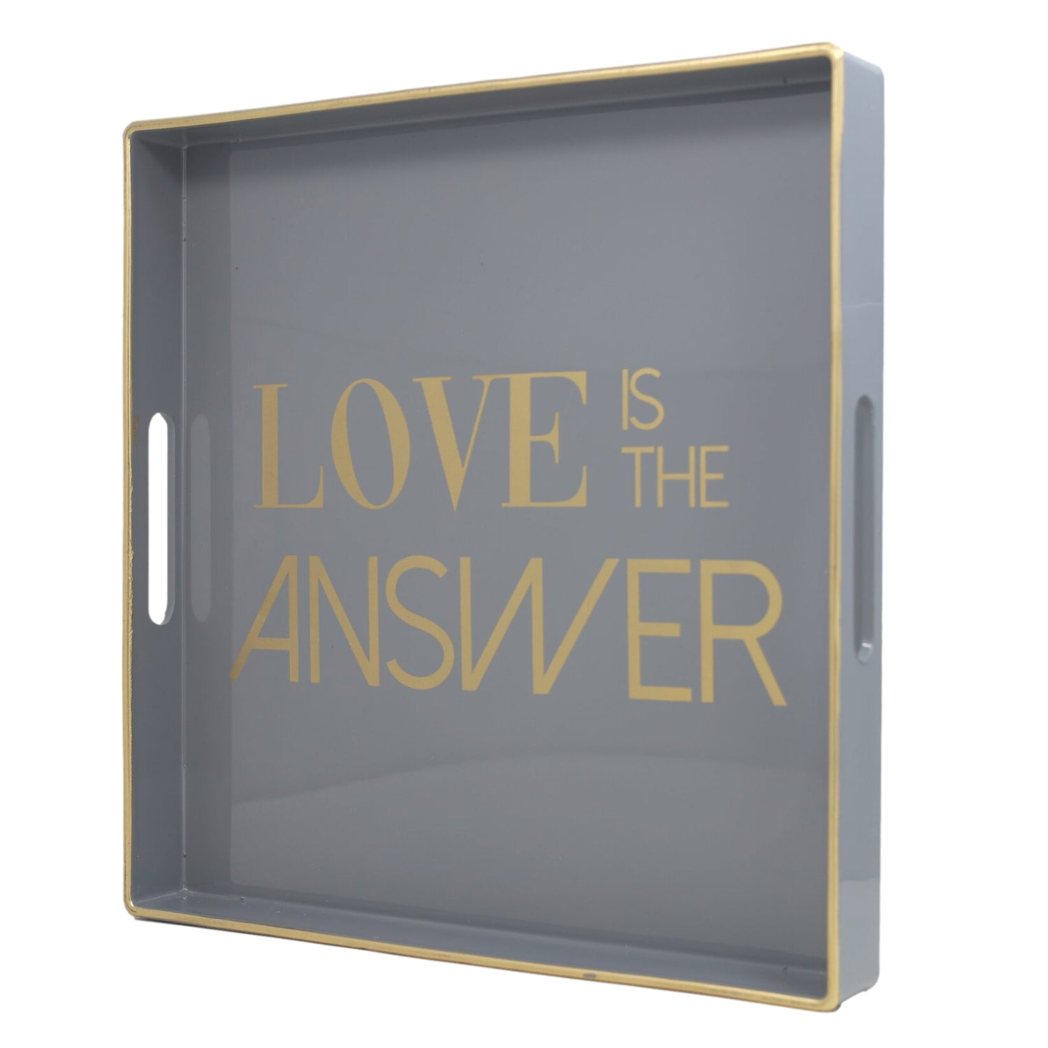 Square Love is The Answer Plastic Serving Tray