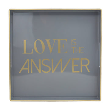 Square Love is The Answer Plastic Serving Tray